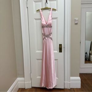 PARIS Tony Bowls Pink Sequined Evening Gown